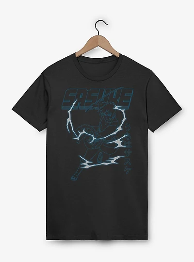 Naruto Shippuden Sasuke Lighting Line Art T-Shirt