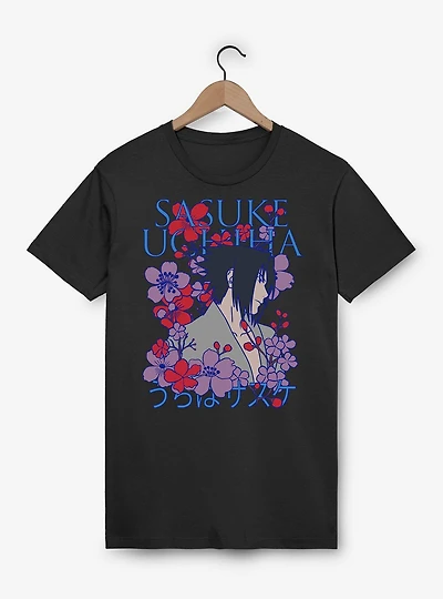 Naruto Shippuden Sasuke Uchiha Flowers T-Shirt