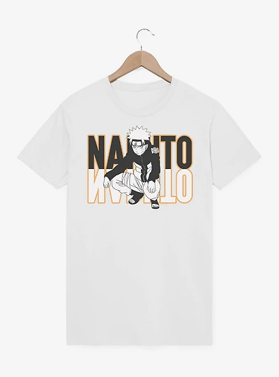 Naruto Shippuden Crouching Flip Text T-Shirt