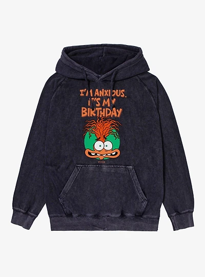 Disney Pixar Inside Out I'm Anxious It's My Birthday Vintage Mineral Washed Hoodie