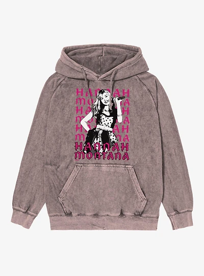 Disney Hannah Montana Silhouette Name Stack Vintage Mineral Washed Hoodie