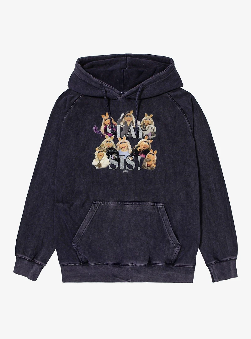 Disney The Muppets Slay Sis Miss Piggy Collage Vintage Mineral Washed Hoodie