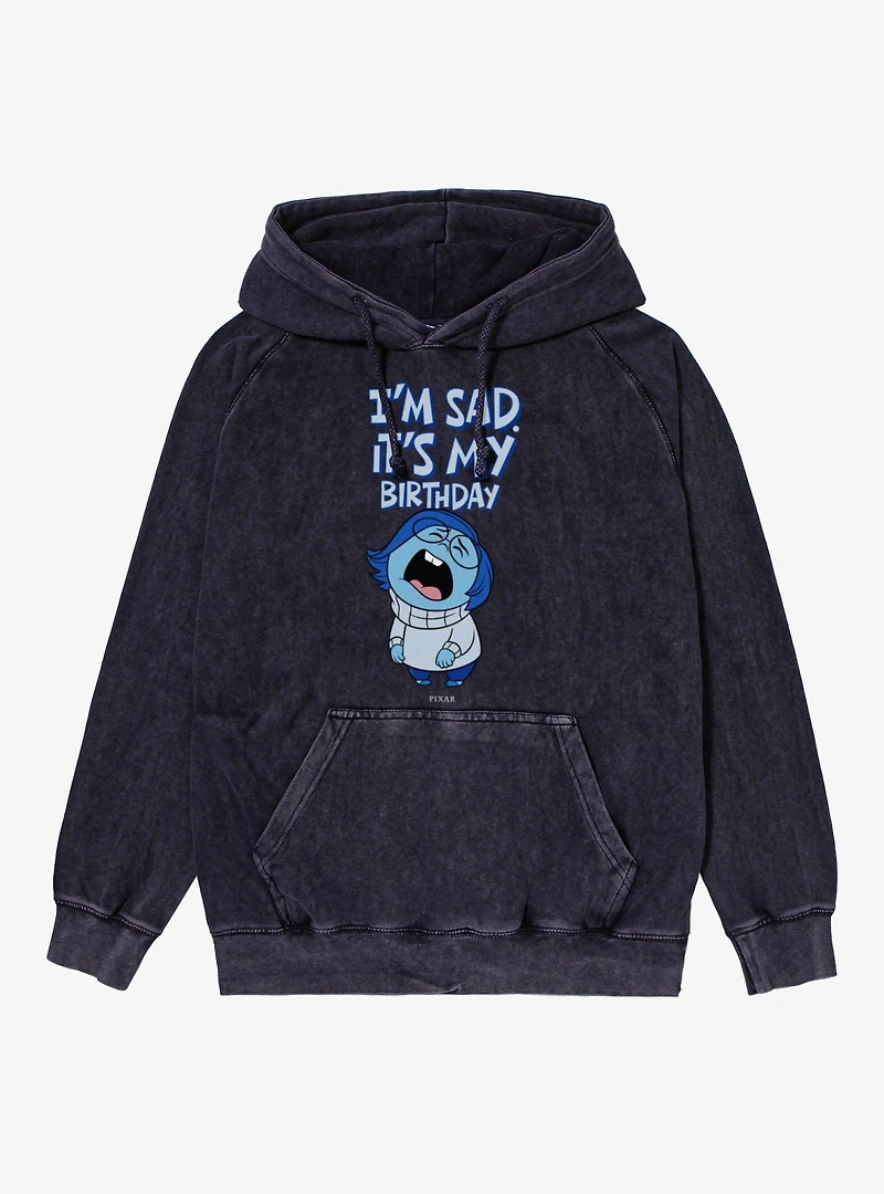 Disney Pixar Inside Out I'm Sad It?s My Birthday Vintage Mineral Washed Hoodie