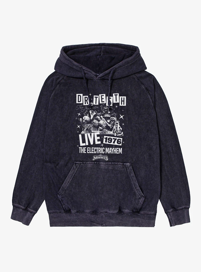 Disney The Muppets Dr Teeth Live 1976 Electric Mayhem Vintage Mineral Washed Hoodie