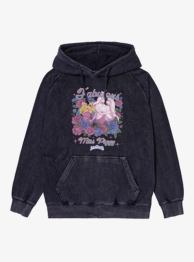 Disney The Muppets Fabulous Miss Piggy Flower Bouquet Vintage Mineral Washed Hoodie
