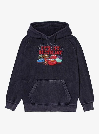 Disney Pixar Cars It's My Birthday Car Lot Group Vintage Mineral Washed Hoodie
