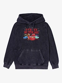 Disney Pixar Cars It's My Birthday Car Lot Group Vintage Mineral Washed Hoodie