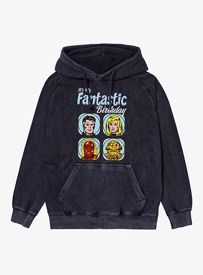 Marvel Comics Retro Fantastic Four It's My Birthday Vintage Mineral Washed Hoodie