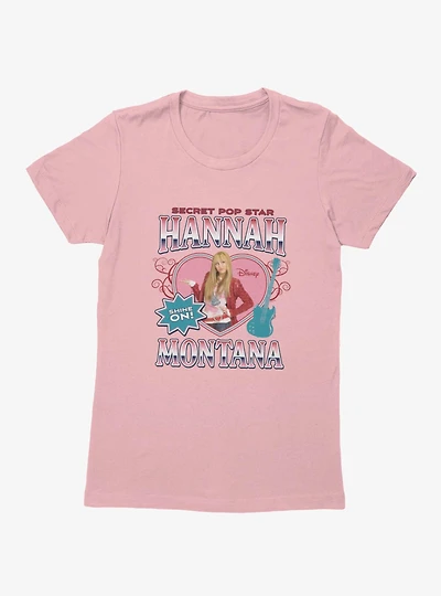Disney Hannah Montana Secret Pop Heart Guitar Womens T-Shirt