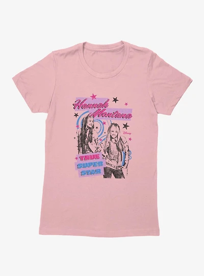 Disney Hannah Montana True Super Star Outlined With Swirls Womens T-Shirt