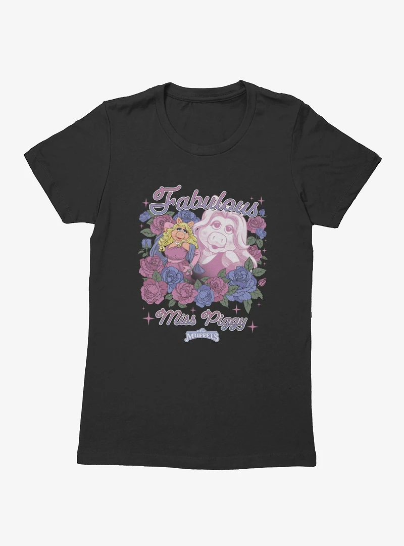 Disney The Muppets Fabulous Miss Piggy Flower Bouquet Womens T-Shirt