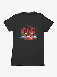 Disney Pixar Cars It's My Birthday Car Lot Group Womens T-Shirt