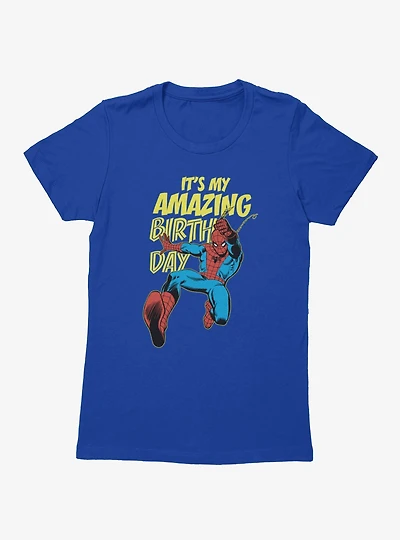 Marvel Comics Retro Spiderman It?s My Amazing Birthday Womens T-Shirt