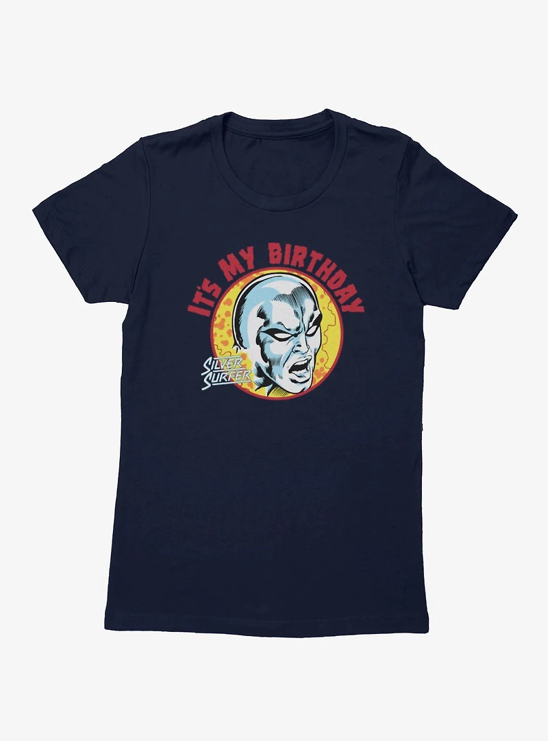 Marvel Comics Retro Silver Surfer It's My Birthday Womens T-Shirt