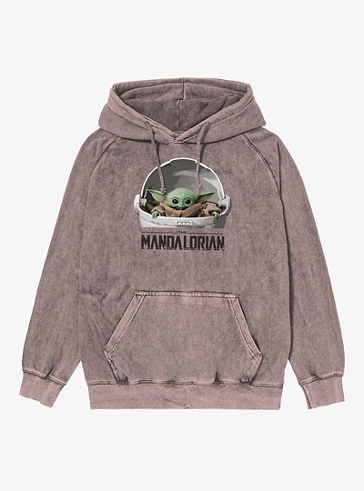 Star Wars The Mandalorian Grogu Pod Mineral Wash Hoodie