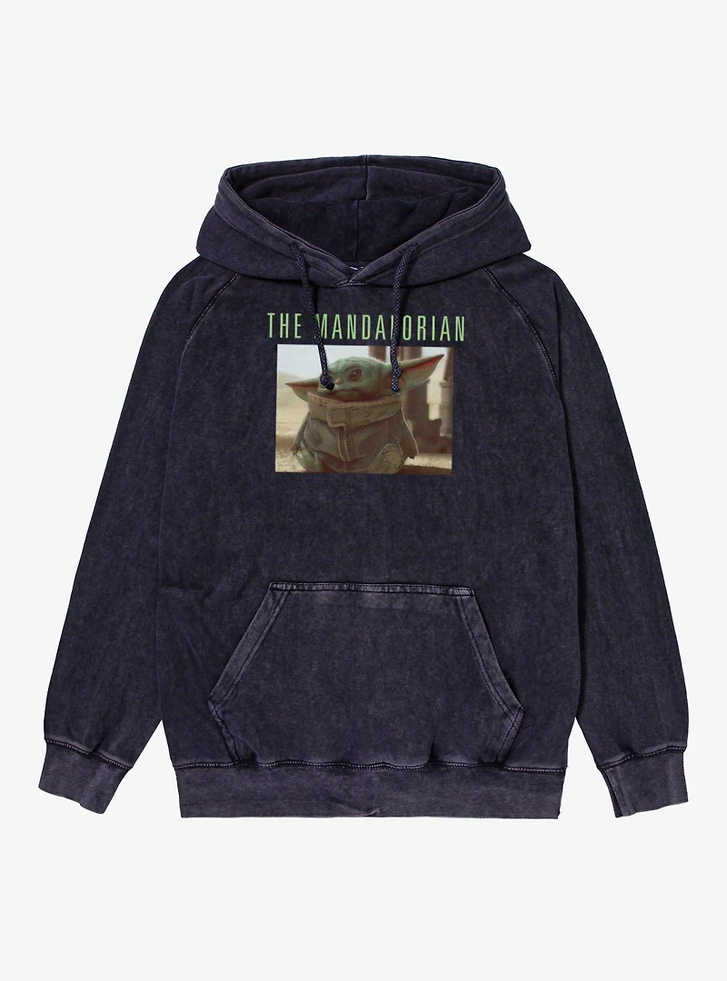 Star Wars The Mandalorian Grogu Close Up Mineral Wash Hoodie