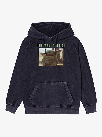 Star Wars The Mandalorian Grogu Close Up Mineral Wash Hoodie