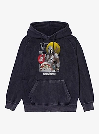 Star Wars The Mandalorian This Way Double Sun Mando Grogu Mineral Wash Hoodie