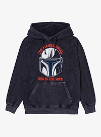 Star Wars The Mandalorian This Is Way Helmet Sketch Mineral Wash Hoodie