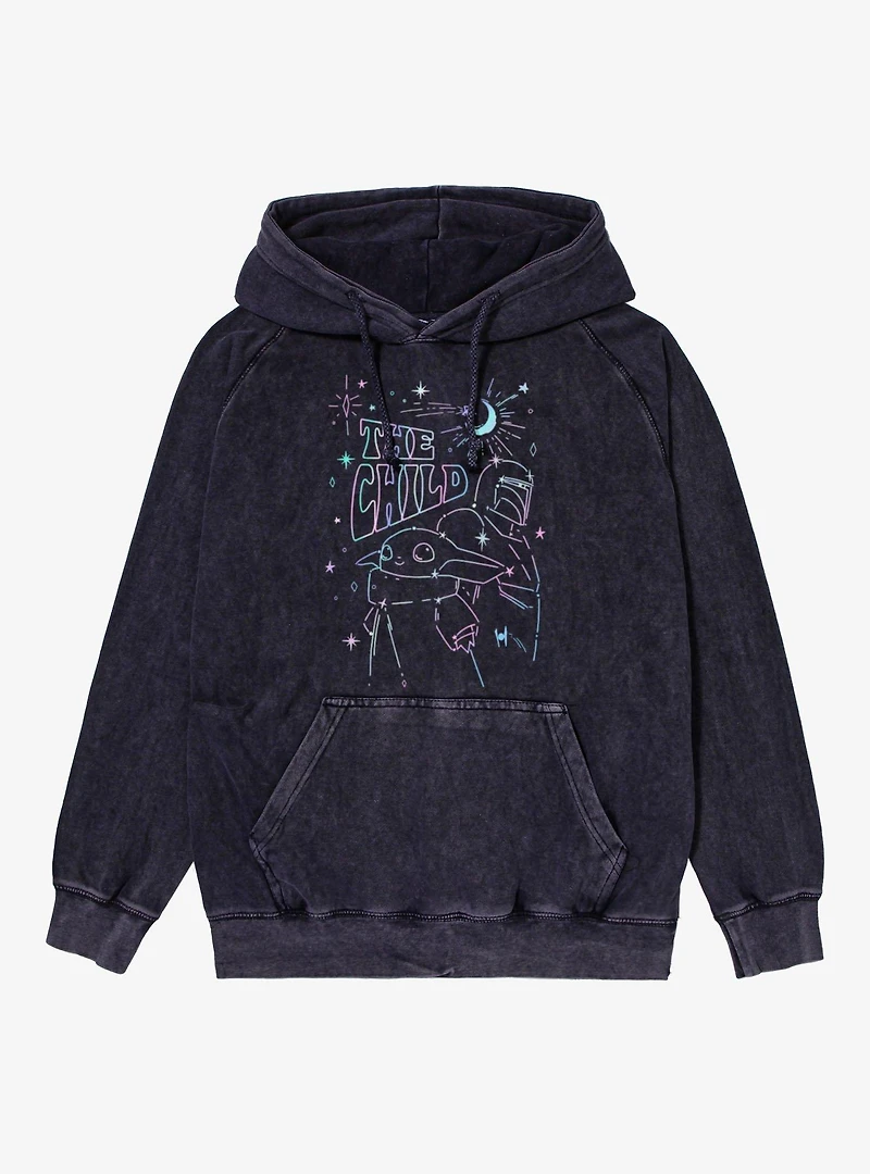 Star Wars The Child Oil Slick Drawing Mineral Wash Hoodie