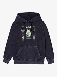 Star Wars Ship Cartoons T 47 Snowspeeder Mineral Wash Hoodie