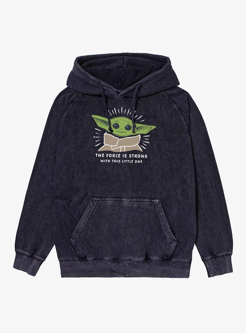 Star Wars The Mandalorian Force Is Strong Little One Burst Mineral Wash Hoodie