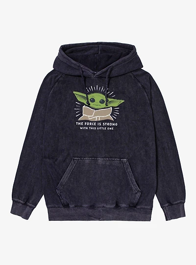 Star Wars The Mandalorian Force Is Strong Little One Burst Mineral Wash Hoodie