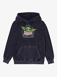 Star Wars The Mandalorian Force Is Strong Little One Burst Mineral Wash Hoodie