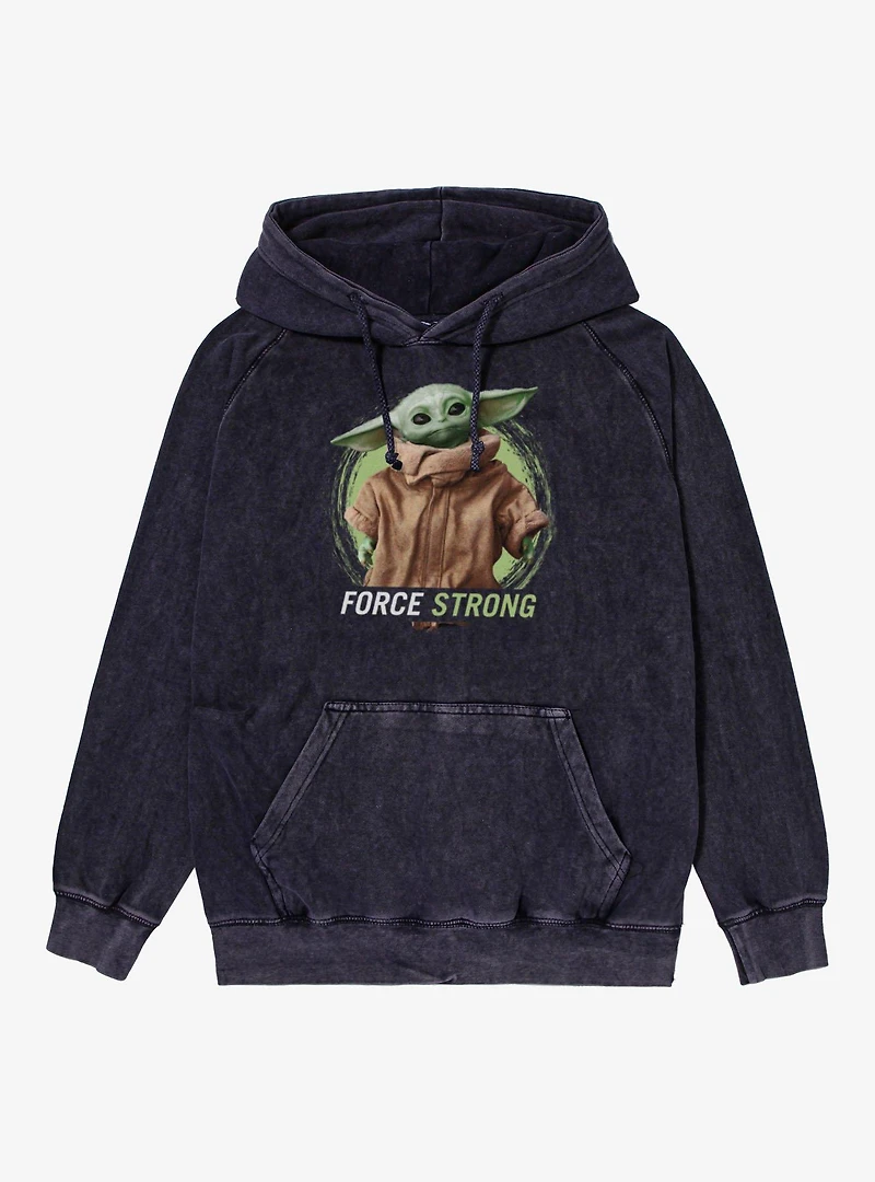 Star Wars The Mandalorian Force Strong Grogu Splash Mineral Wash Hoodie