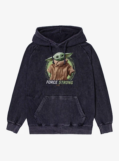 Star Wars The Mandalorian Force Strong Grogu Splash Mineral Wash Hoodie