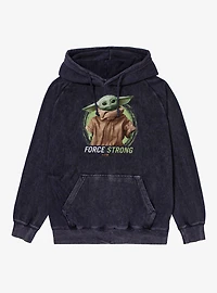 Star Wars The Mandalorian Force Strong Grogu Splash Mineral Wash Hoodie