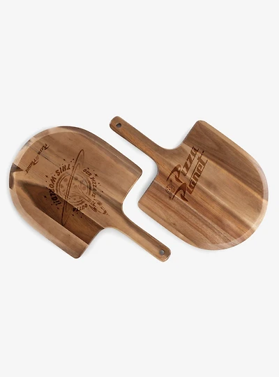 Disney Pixar Toy Story Pizza Planet Acacia Wood Personal Pizza Peel Serving Board Paddle Set of 2