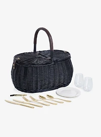 Black Evening Picnic Basket with Service for Two
