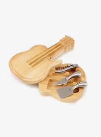 Guitar Bamboo Cheese Cutting Board & Tools Set