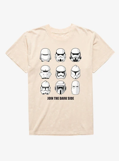 Star Wars Join The Dark Side Trooper Helmets Mineral Wash T-Shirt