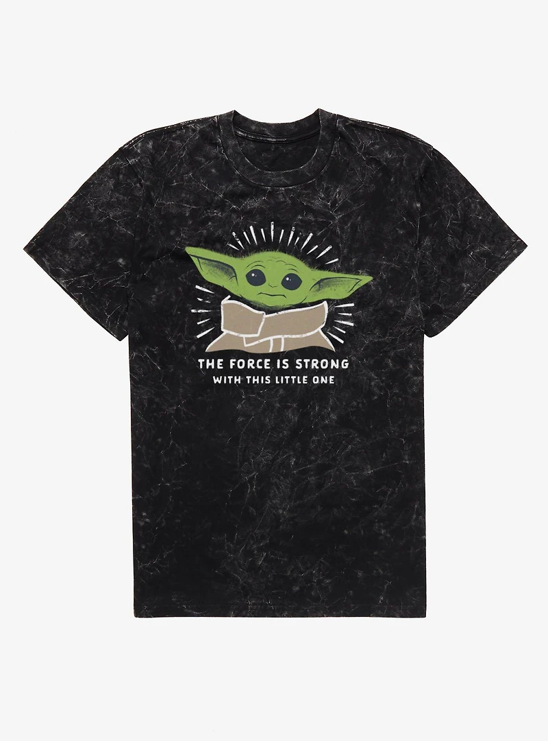 Star Wars The Mandalorian Force Is Strong Little One Burst Mineral Wash T-Shirt