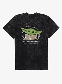 Star Wars The Mandalorian Force Is Strong Little One Burst Mineral Wash T-Shirt