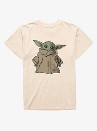 Star Wars The Mandalorian Dirty Grogu Sketch Mineral Wash T-Shirt