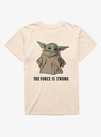 Star Wars The Mandalorian Force Is Strong Dirty Grogu Sketch Mineral Wash T-Shirt
