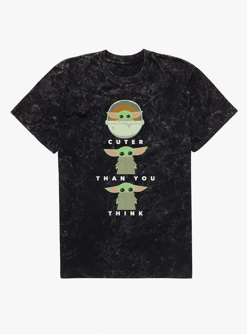 Star Wars The Mandalorian Cuter Than You Think Grogu Mineral Wash T-Shirt