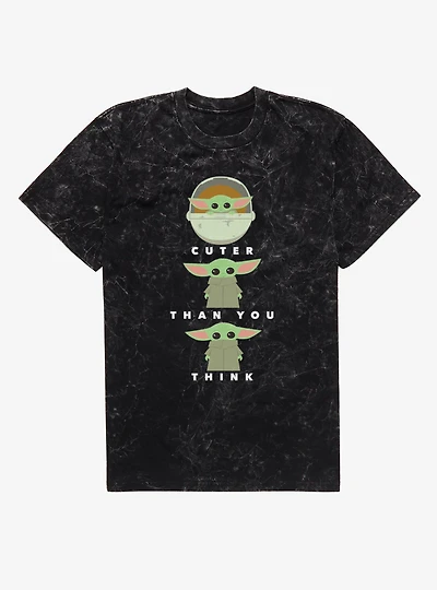 Star Wars The Mandalorian Cuter Than You Think Grogu Mineral Wash T-Shirt