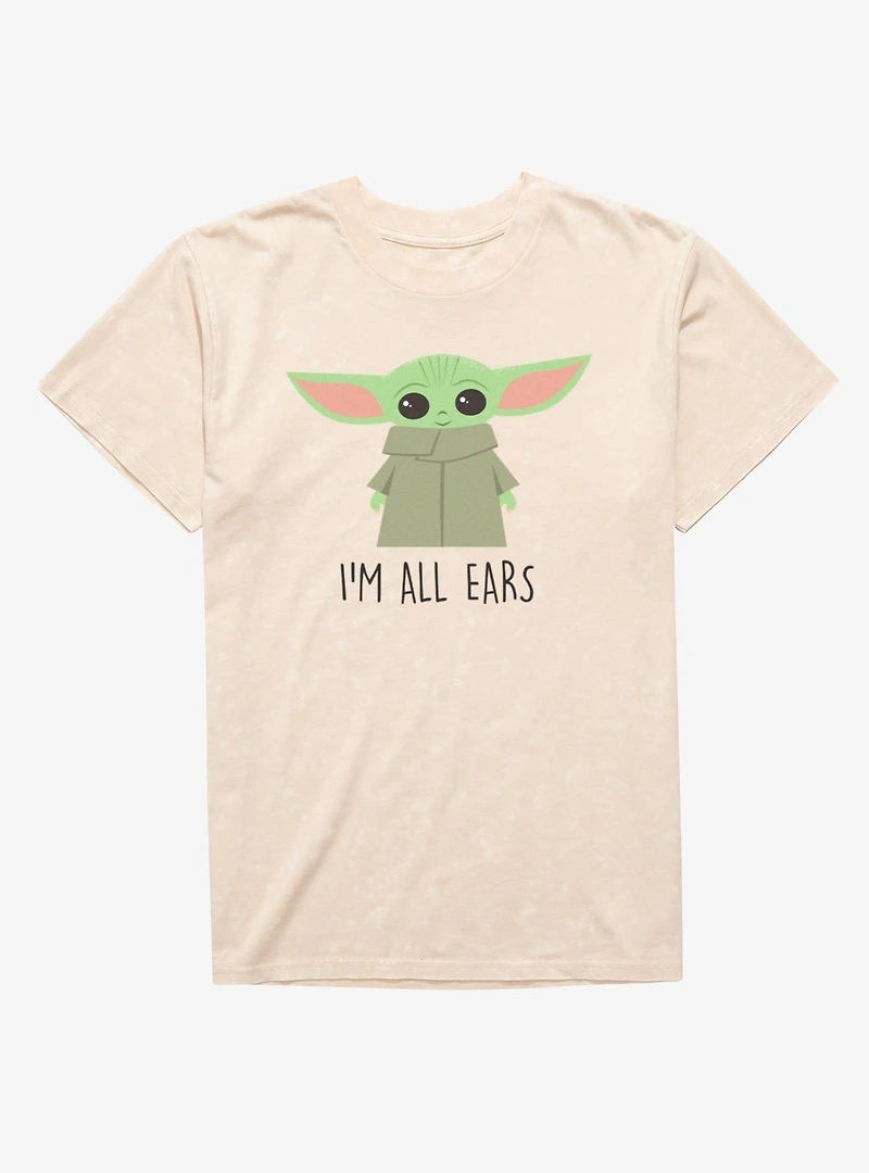Star Wars The Mandalorian All Ears Grogu Mineral Wash T-Shirt