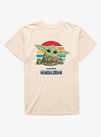Star Wars The Mandalorian Grogu And Frogs Mineral Wash T-Shirt