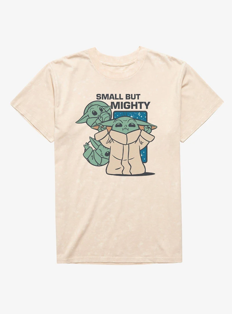 Star Wars The Mandalorian Small But Mighty Grogu Reach Mineral Wash T-Shirt