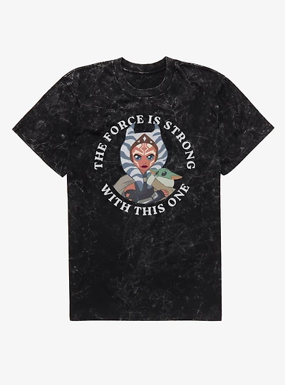 Star Wars Force Is Strong Ahsoka Grogu Mineral Wash T-Shirt