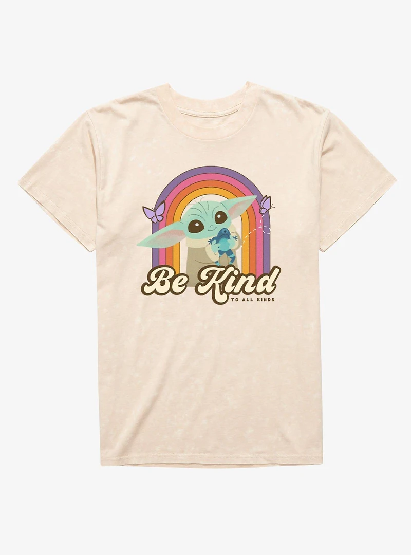Star Wars Be Kind To All Grogu Rainbow Mineral Wash T-Shirt
