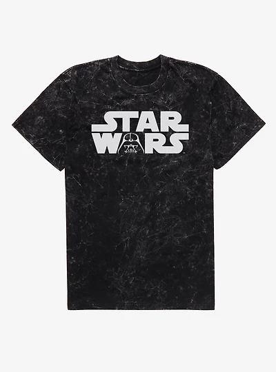 Star Wars Vader Face Logo Mineral Wash T-Shirt