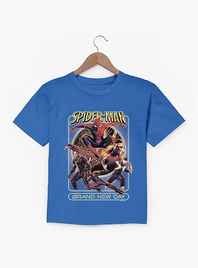 Marvel Spider-Man Brand New Day Leap Into Battle Villains Youth T-Shirt