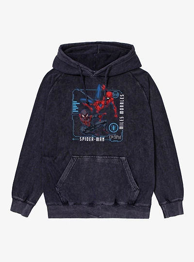 Marvel Spider-Man Jumping Team Up Peter And Miles Mineral Wash Hoodie