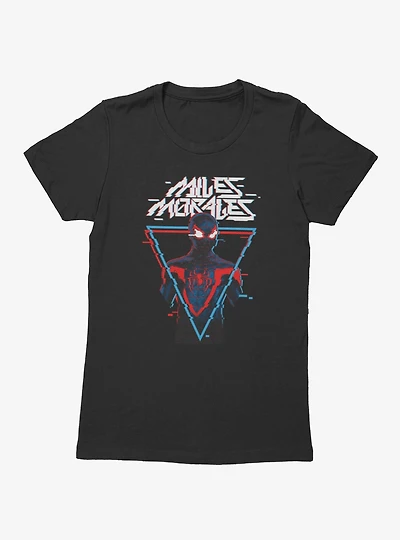Marvel Spider-Man Miles Morales Digital Glitch Triangle Womens T-Shirt